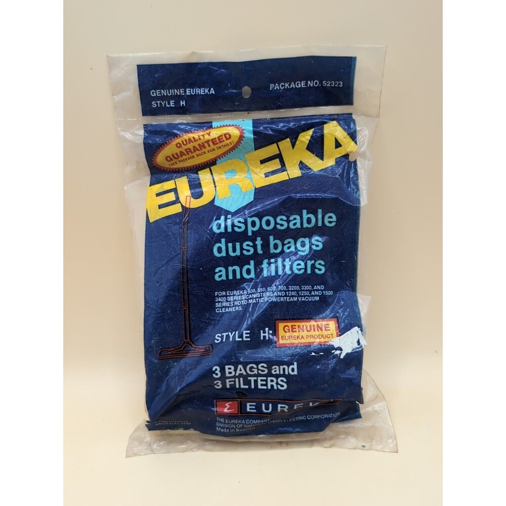 Eureka Style H Vacuum Bags Filters 52323 Genuine OEM 3 Bags 3 Filters